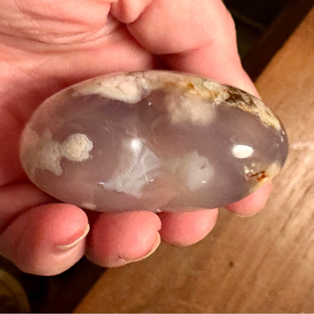 Polished natural Sakura cherry blossom Agate Stone Heart Large - Picture 7 of 9